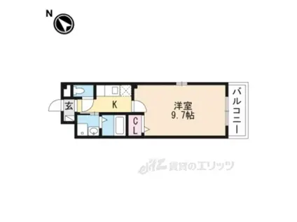 アクア21D棟(1K/2階)の間取り写真