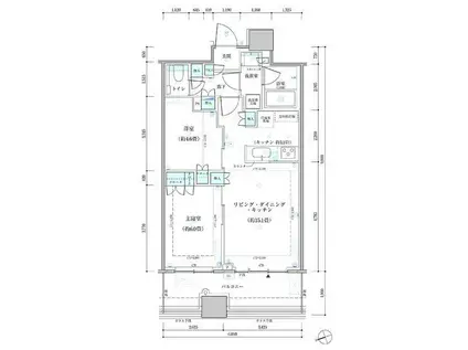 パークタワー勝どきサウス(2LDK/49階)の間取り写真