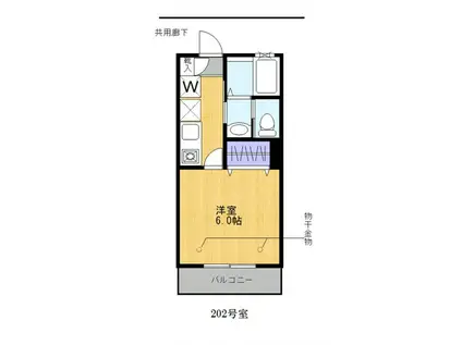 コンブリオナガセ(1K/2階)の間取り写真