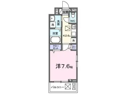 杜の風 原町I(1K/1階)の間取り写真