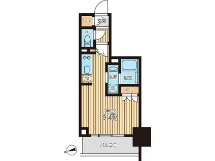 クロスレジデンス蒲田II(ワンルーム/5階)の間取り写真