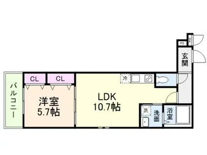 フジパレス教興寺三丁目II(1LDK/1階)の間取り写真