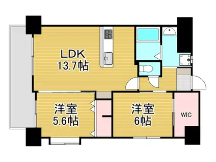 グランデール(2LDK/2階)の間取り写真