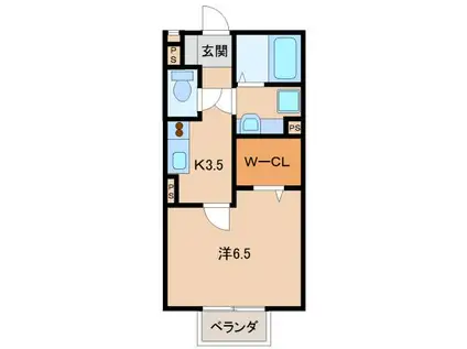 ピノコラ(1K/2階)の間取り写真