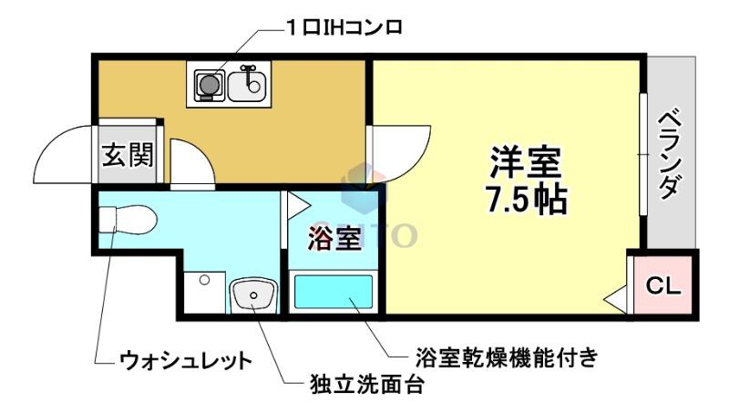 かねまつ庄内ビル(1DK/5階)の間取り写真