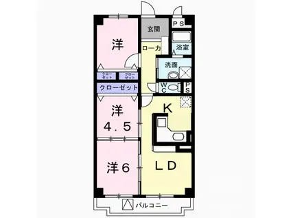 チュリス千里(3LDK/2階)の間取り写真