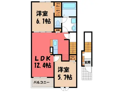 エテルノ(2LDK/2階)の間取り写真