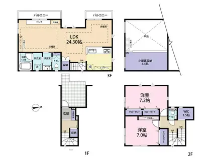 GROWTH A(2LDK/3階)の間取り写真
