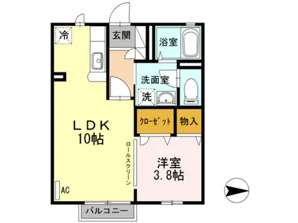 JR信越本線 北長岡駅 徒歩26分 2階建 築20年(1LDK/2階)の間取り写真