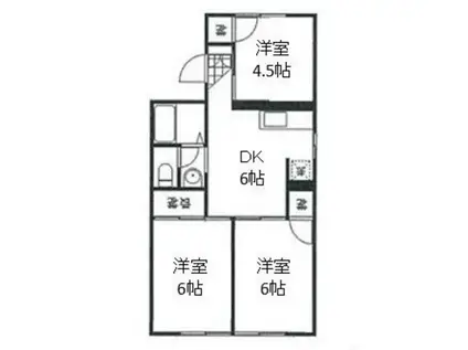 グリーンハイツ森安(3DK/1階)の間取り写真