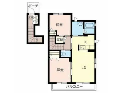 シャーメゾンF・VALLEY(2LDK/2階)の間取り写真