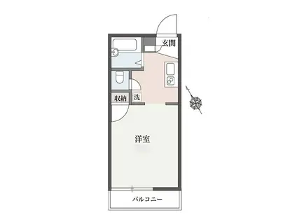 ドミールベルチェリー(1K/3階)の間取り写真