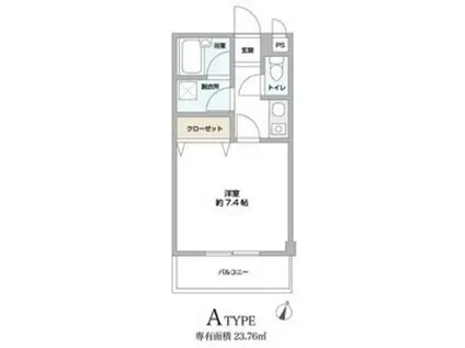 プレメゾンF(1K/1階)の間取り写真