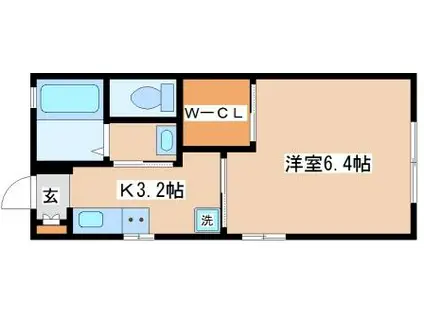 ディアス東舞子(1K/2階)の間取り写真