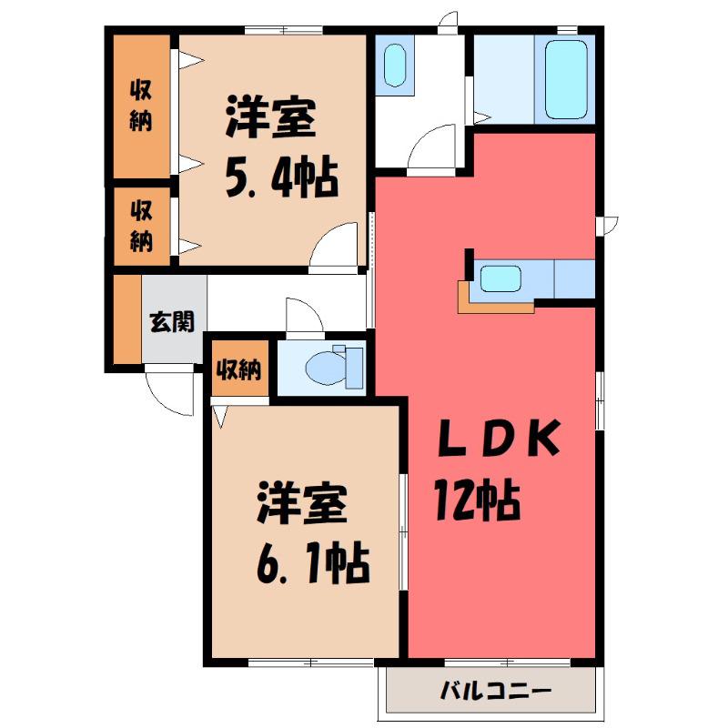 サニーコートダイドーJ(2LDK/2階)の間取り写真