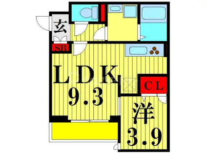 グラナーデ扇I(1LDK/1階)の間取り写真