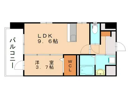 MID TERRACE(1LDK/10階)の間取り写真