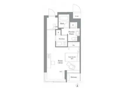 フラッツ東陽(ワンルーム/7階)の間取り写真