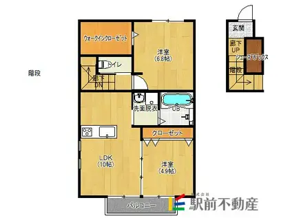アルベロ本庄(2LDK/2階)の間取り写真