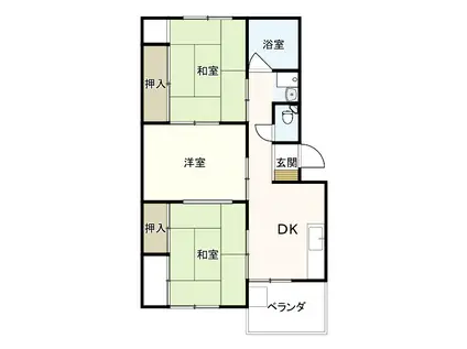 浅野第三ビル(3DK/2階)の間取り写真