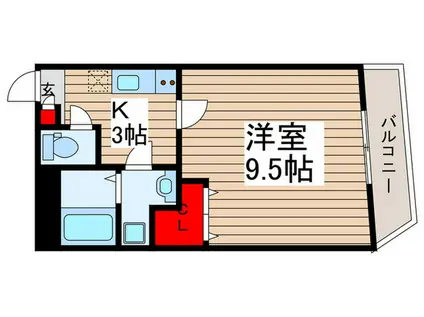 ウィングテラス大久保(1K/3階)の間取り写真