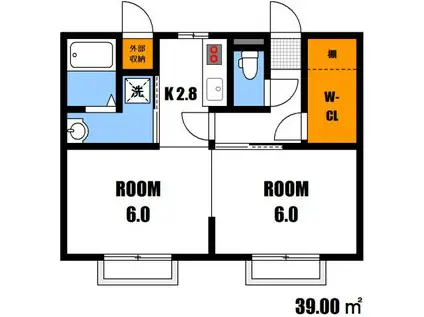 メゾン泉(2K/1階)の間取り写真