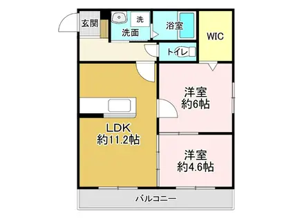 BEL PAESE(2LDK/3階)の間取り写真