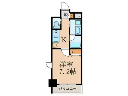 クローバー・レジデンス江坂(1K/8階)の間取り写真