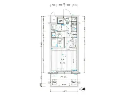 アドバンス上町台IIクレイドル(1K/3階)の間取り写真