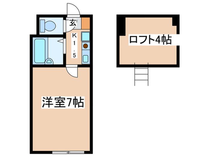 ヴィラージュ町田(1K/1階)の間取り写真