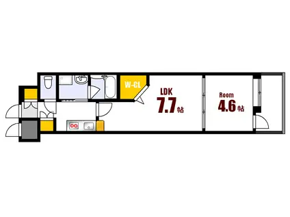 セントヒルズ銀山町(1LDK/8階)の間取り写真