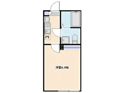 メゾン・ド・デタント(1K/1階)の間取り写真