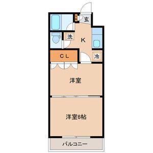 イーグルハイツ宮町(2K/1階)の間取り写真