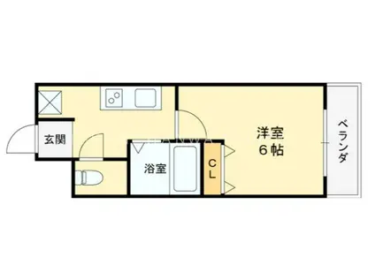 SEPTILE 佐堂(1K/1階)の間取り写真
