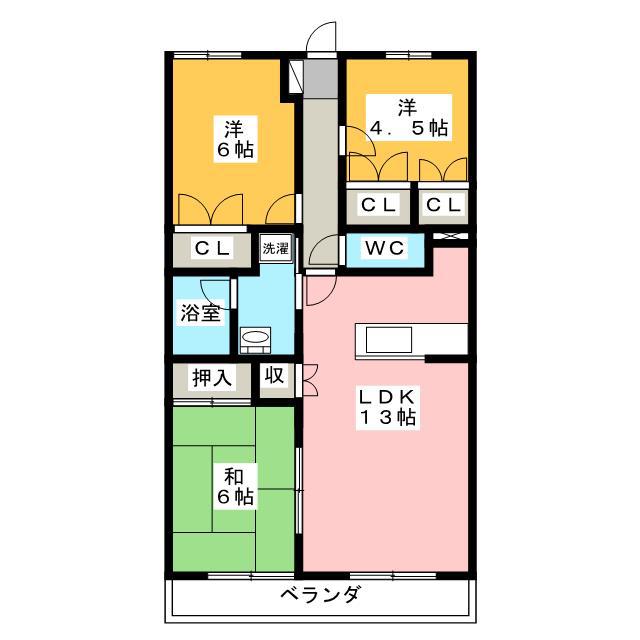 コモグランデ(3LDK/4階)の間取り写真