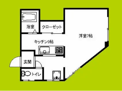 エスタバウ南堀江A(ワンルーム/3階)の間取り写真
