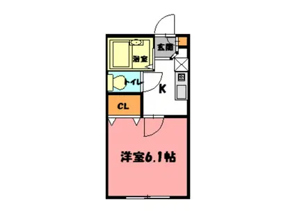 ナカムラII(1K/2階)の間取り写真