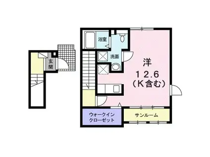 桜 A.H.己斐西町(1K/2階)の間取り写真
