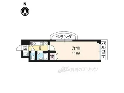 シャン・ド・フルール(1K/4階)の間取り写真