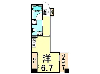 リヴァージュ尼崎(ワンルーム/4階)の間取り写真