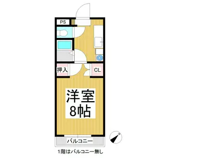 ファミーユ宮ノ前(1K/4階)の間取り写真