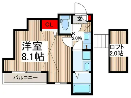 ティアラ三郷(1K/3階)の間取り写真