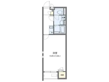 クレイノHOLYII(1K/1階)の間取り写真