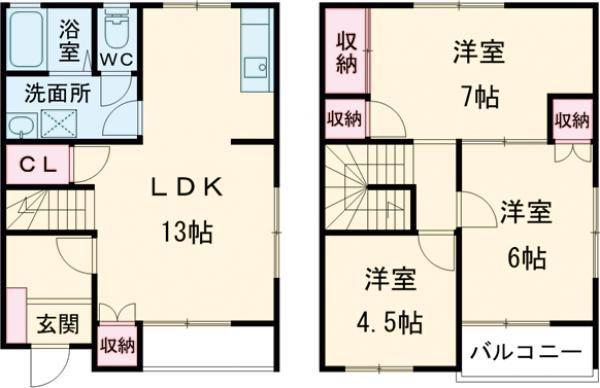 メゾネットピュア(3LDK/1階)の間取り写真