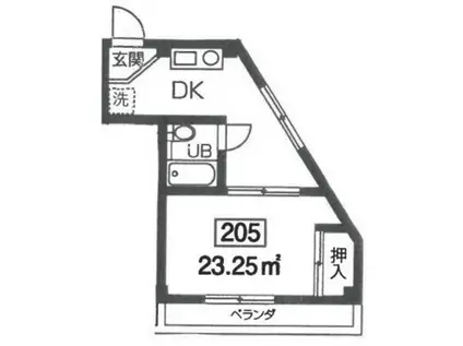 ヘリオス相互378方南町パートI(1DK/2階)の間取り写真