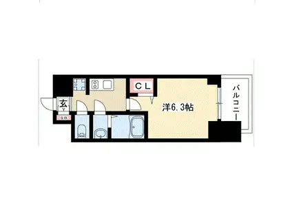 プレサンス上前津リラシス(1K/5階)の間取り写真