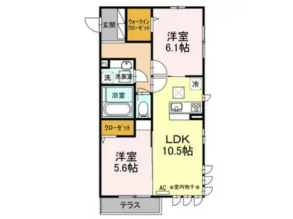 コンフォート プラス・T(2LDK/2階)の間取り写真