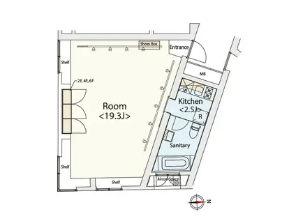 カスタリア恵比寿(1K/6階)の間取り写真