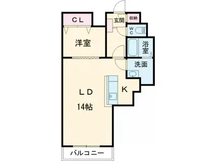 メゾン・ド・プルメリア(1SK/1階)の間取り写真