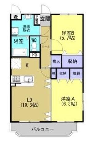 Y&Mコラール(2LDK/1階)の間取り写真